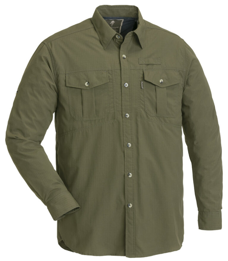 9027 100 1 Pinewood Shirt Namibia Sleeves Down Green